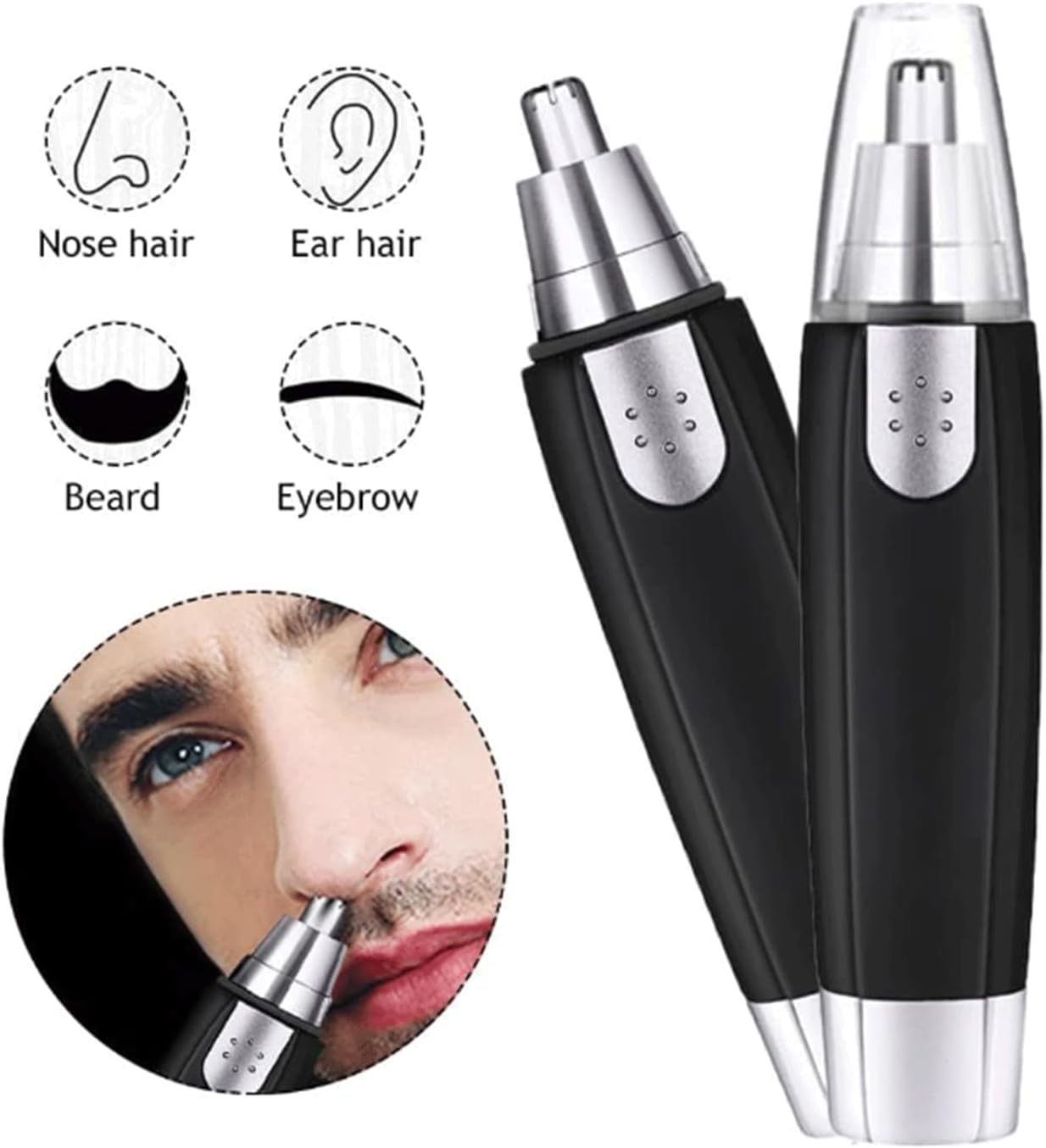 Electric Nose Hair Trimmer, Unisex Nose Hair Cleaning Tool, Black Color Ear & Nose Hair Clipper, Personal Care Tool