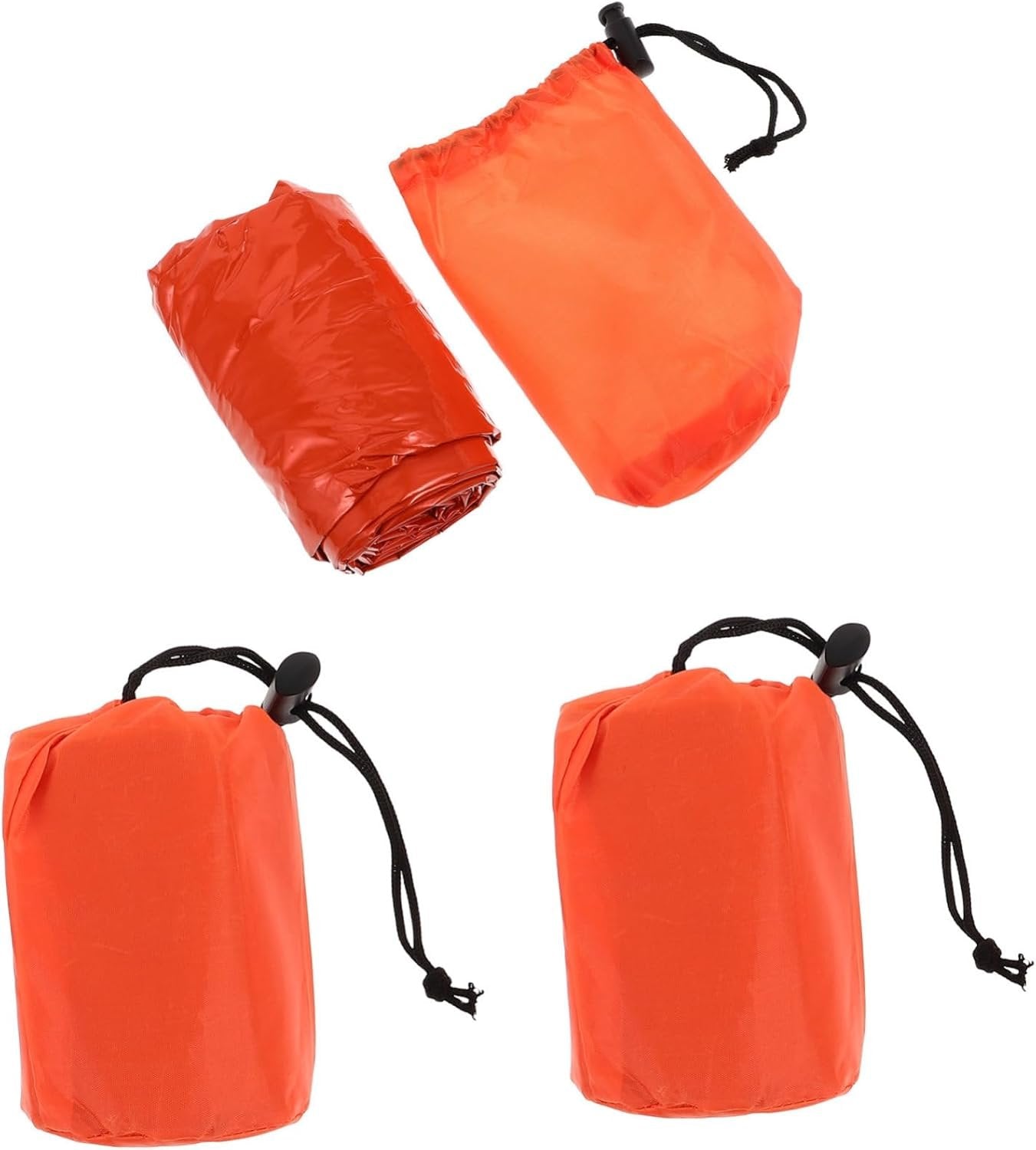 MOBUTOFU 3-Pack Thermal Survival Portable Shelter Warm Sleeping Camping Tent Bivy Sack Blanket for Outdoor