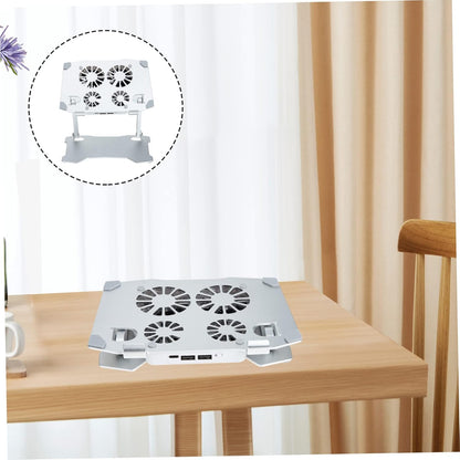 Hoement Adjustable Laptop Stand with Silent Cooling Fan Ergonomic Laptop Holder for Desk Slip Design Tablet More Rotation for Optimal Comfort