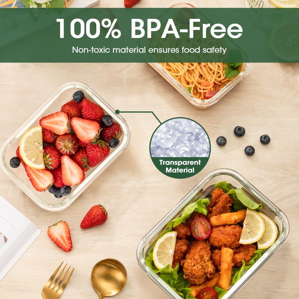 ZUNI 10 PCS Food Storage Containers with Lids Airtight (10 Lids &10 Containers), Plastic Meal Prep Containers for Home & Kitchen, BPA-Free, Leak Proof, Microwave/Dishwasher Safe with Labels & Pen