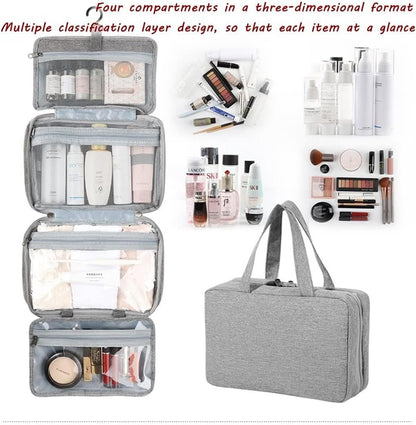 Travel Toiletry Bag,Hanging Travel Toiletry Bag with Hook,Hanging Toiletry Bag,Resistant Travel Cosmetic Bag Foldable Hygiene Bag for Toiletries, Cosmetics, Makeup, Brushes, Shower