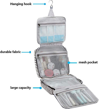 Hanging Toiletry Bag Womens,Travel Makeup Bag Organizer for Women,Travel Toiletries Bag for Accessories Kit,Great Cosmetic Bag for Travelling or Daily Use