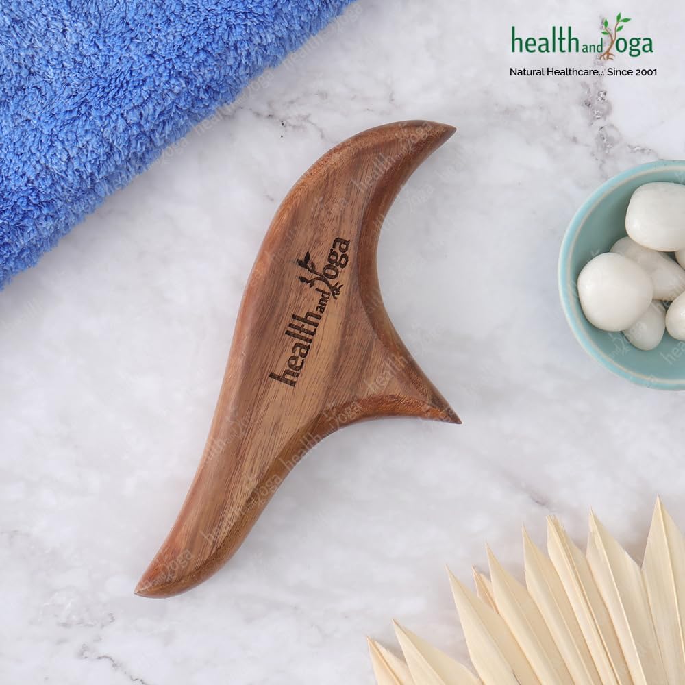 HealthAndYoga Reflexology Tools – Acu-T Triangle Wooden Massage Tool – Muscle Knot Remover, Point Relief Mini Massager, Manual Deep Tissue and Trigger Point Massager