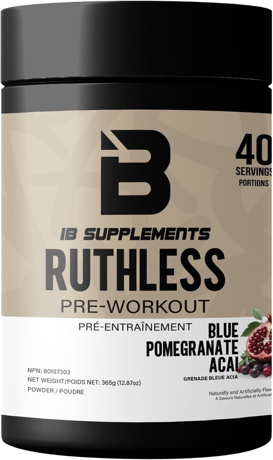 Iron Brothers Supplements Ruthless Pre workout Powder for Women & Men | Creatine-Free Nitric Oxide Booster | Energy & Focus | Workout Supplement, Bulk Pre-Workout | 40 Servings (Pomegranate Acai)