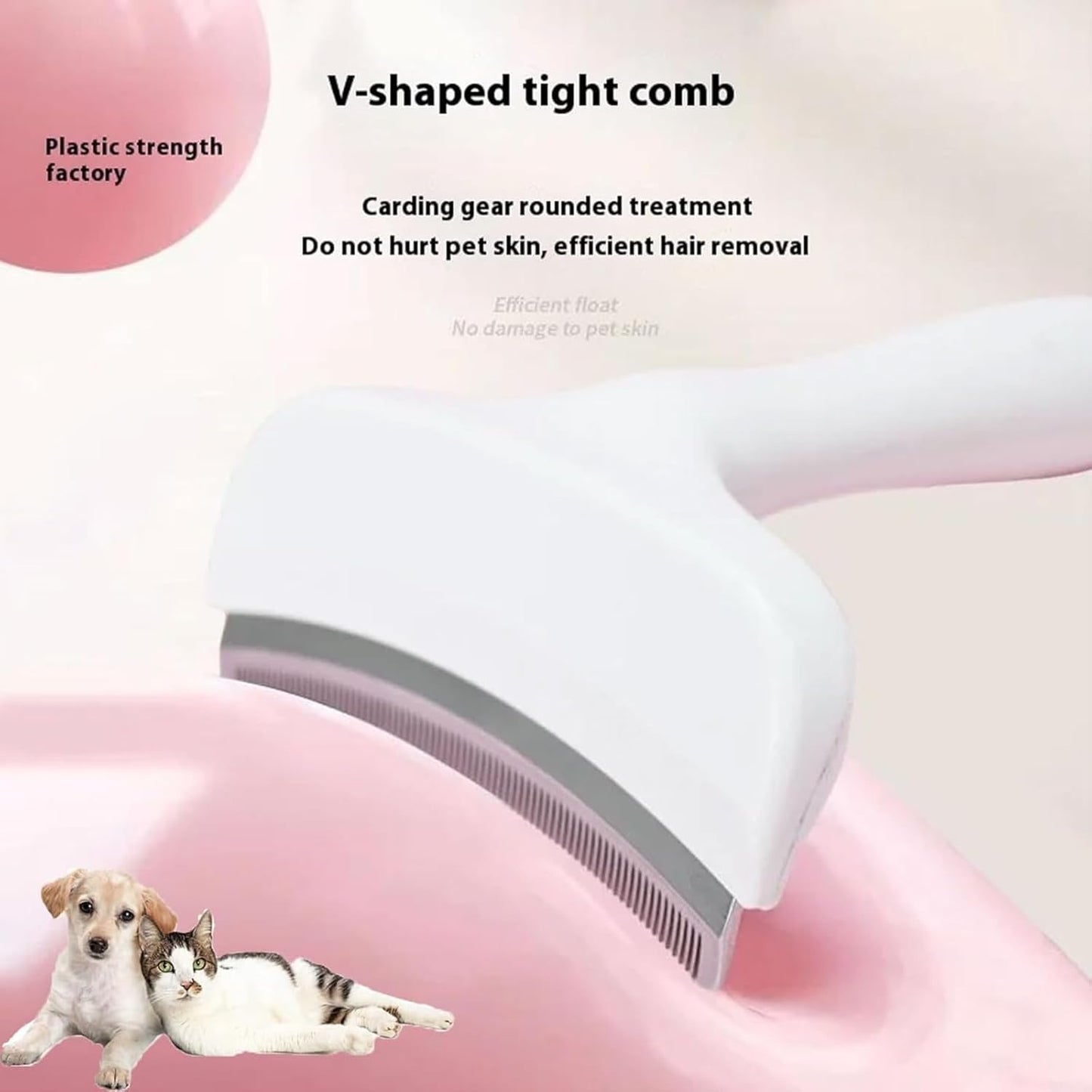 Doggocomfy Pet Comb Pro-Doggo Comfy Pet Hair Remover-Stainless Steel Deshedding Brush with Ergonomic Handle,V-Shaped Teeth for Long/Short Hair,Prevents Knots & Mats in Dogs & Cats (Blue,S+S)