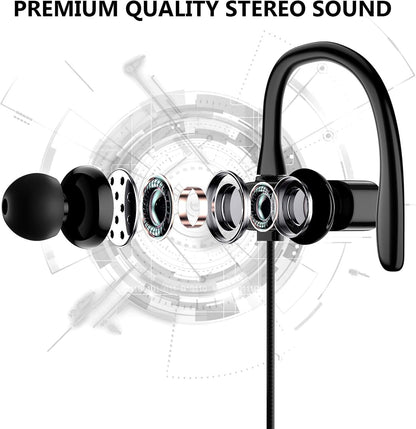 Wired Headphones USB C Earbuds with Anti Drop Earhook in Ear Buds Microphone Running Sports Gym Earphones for Apple iPhone 16 Pro Max 15 16e Android Samsung S25 S24 Ultra S23 S21 S20 Google Pixel 9 8