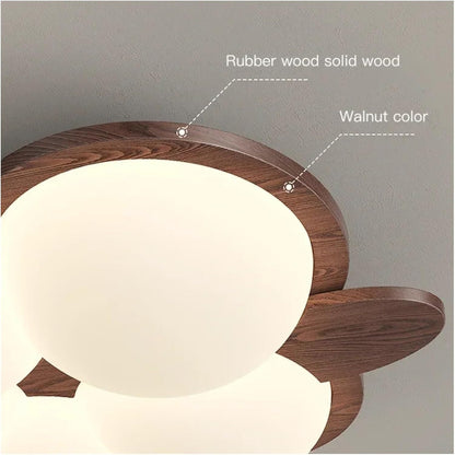 Generico Modern LED Chandeliers for Children's Rooms Nursery Boys and Girls Creative Cloud Ceiling Lamp Walnut Wood Colour Smart Lighting