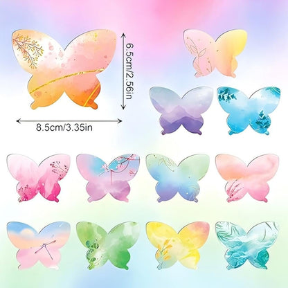 Butterfly Shaped Sticky Note, Post Self Stick Notes Pads, Writing Notes Post Memo Pads for Teacher Staff, Office Meeting Home Plan Reminder Stationery Supplies(12Pcs)