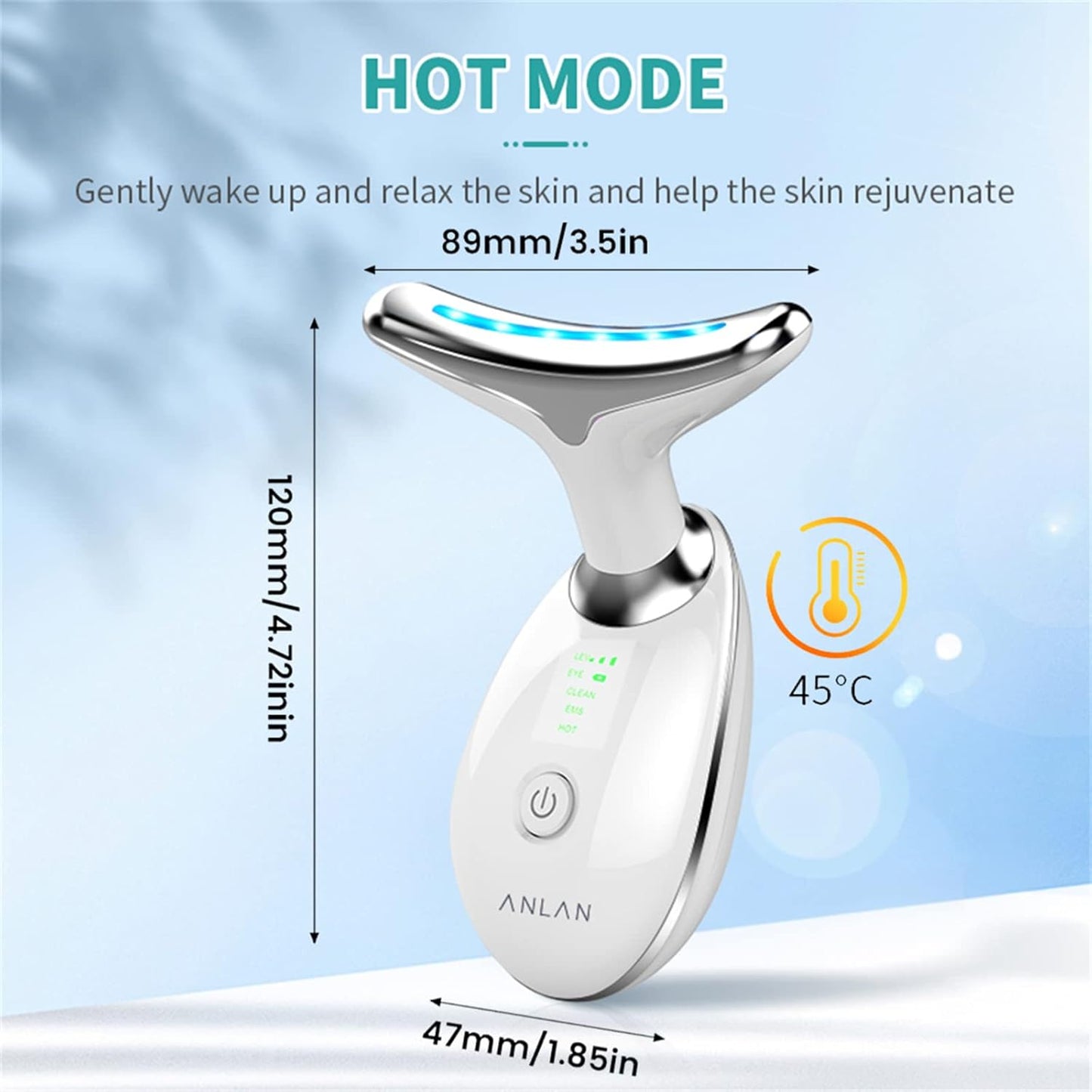 Face Massager Firming Wrinkle Removal Device for Neck Face,Double Chin Reducer Vibration Massager for Skin Care, Wrinkle Removal, Smoothing, Tightening and Improvement