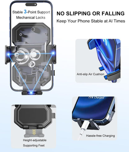 Kolasels A Pillar Grab Handle Phone Mount for Car/Truck [Shockproof Metal Arm] Universal Phone Clip Phone Holders for Your Car, Truck, Picku, Suv, Van, Excavator, Front Loader, Fit for iPhone 16 15 14