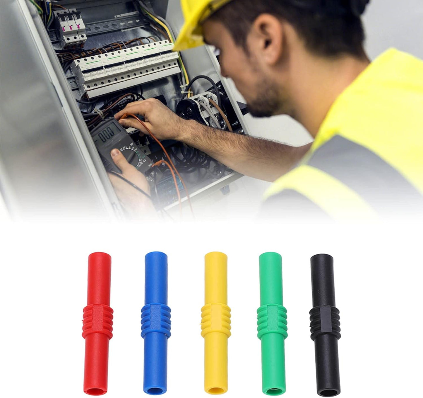 5Words Insulated Banana Couplers, Dual Banana Socket Female to Female Electronic Connector 4mm Banana Plug, F-F Plug Extension Adapter