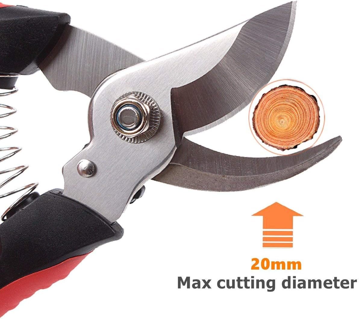VASLON 3 Pack Garden Pruning Shears,Stainless Steel Garden Shears,Garden Scissors,Garden Clippers,Pruning Snips,Branch Cutters Tree Trimmer with Safety Lock and Shock-Absorbent Spring