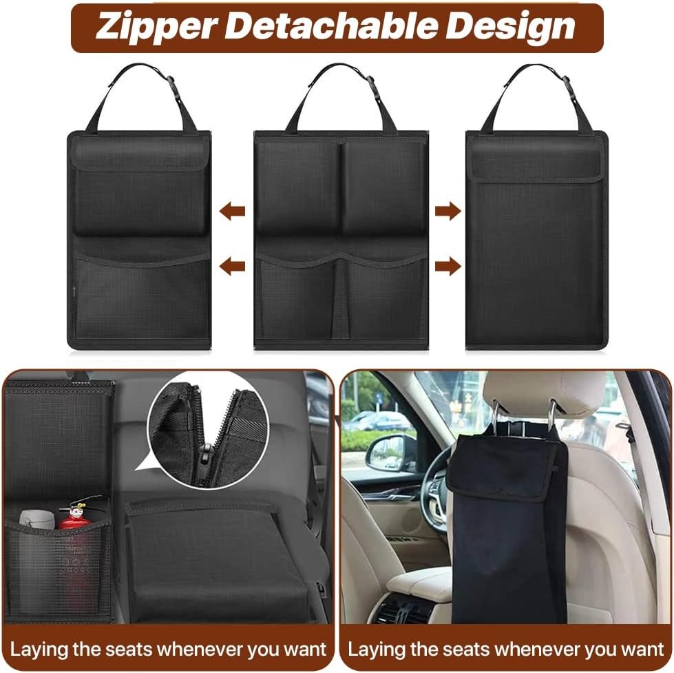 Hawsam BackSeat Organizer Car Back Seat Organiser, SUV Storage Bag Waterproof Multifunctional Car Organiser, Splits Boot Back Seat with Many Pockets (3-in-1)