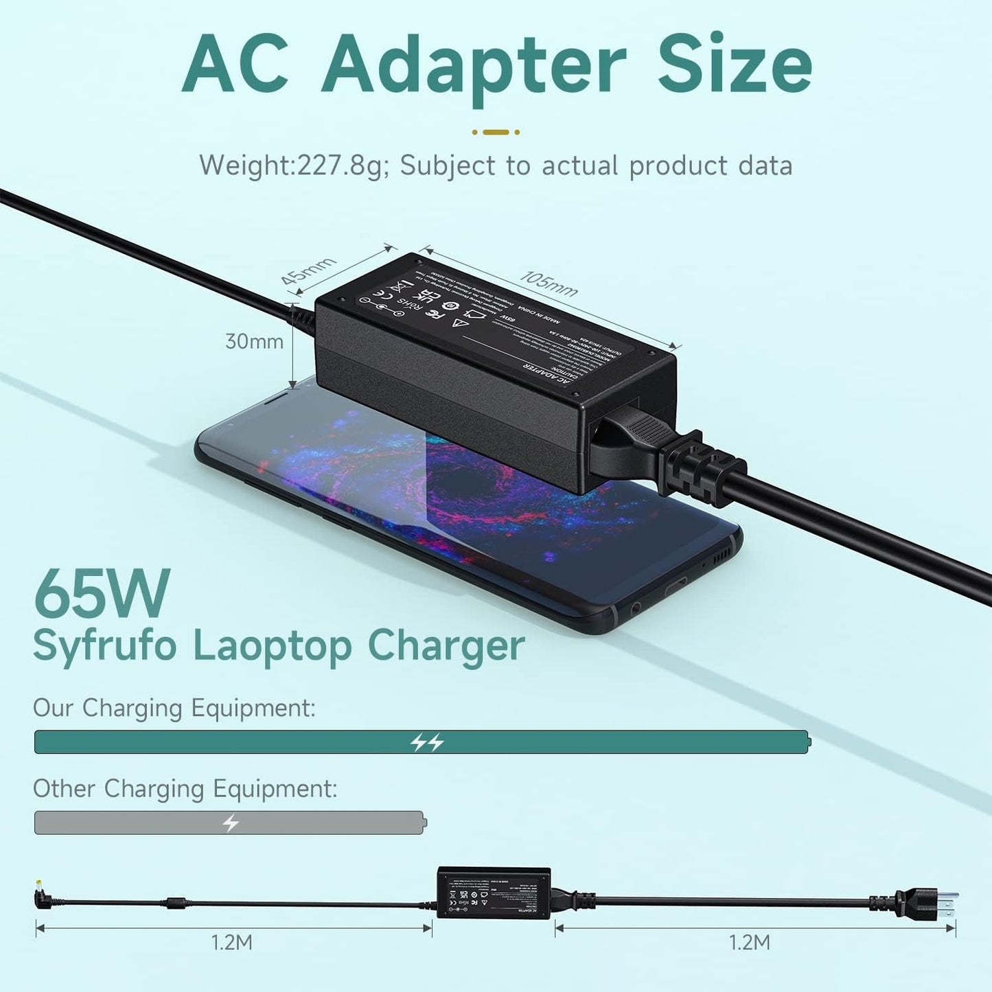 19V HP Monitor Power Cord for 27" 25" 23.8" 23" 21.5" 20", HP 27XW, 27XI, 27BW, 27ER, 27ES, 25XW, 25BW, 25XI, 24EA, 23XI, 23BW, 23CW, 23ES, 22CWA, 22BW, 22FI, 20XI, ADPC1945 Power Supply