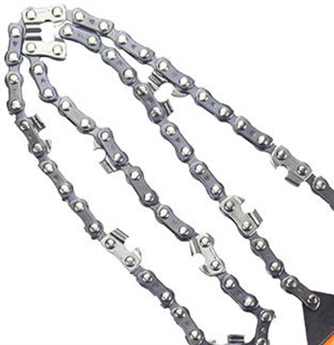 WELLYUK Survival Pocket Chain Saw 24 Inch with Teeth Blades Heavy Duty Steel Rope Chainsaw, 11 Teeth Compact Wood Cutting Hand Saw Tools for Outdoor Camping Hiking Hunting Tree Trimming Firestarter