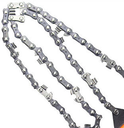 WELLYUK Survival Pocket Chain Saw 24 Inch with Teeth Blades Heavy Duty Steel Rope Chainsaw, 11 Teeth Compact Wood Cutting Hand Saw Tools for Outdoor Camping Hiking Hunting Tree Trimming Firestarter
