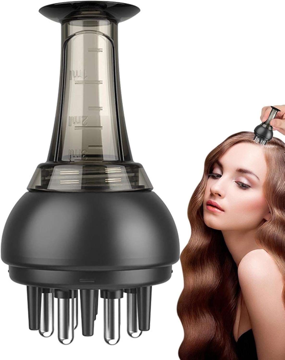 Scalp Applicator Comb - Minoxidill Applicator, Rollerball Oil Comb | Anti Leak Scalp Massager Hair Growth Oiling Applicator, Hair serumm Massage minii Scalp Applicator Comb for Head Care Hair Root