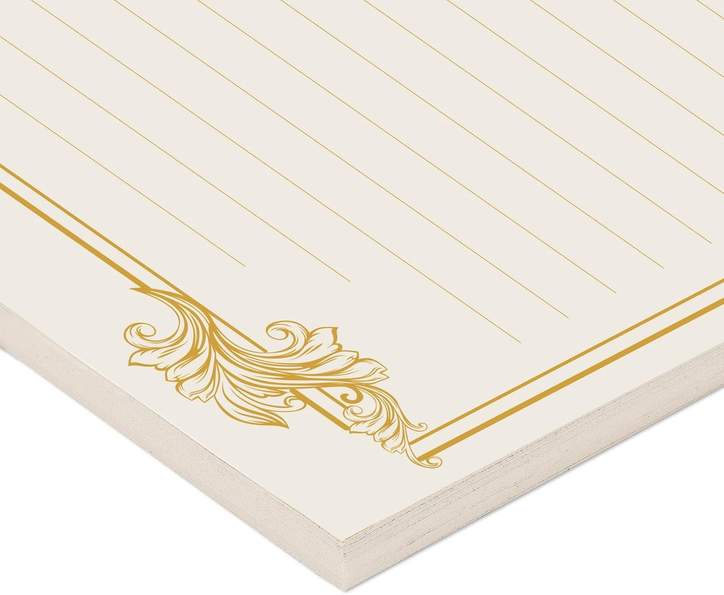 XXINMOH 90 Pieces Stationery Set with Envelopes (60 Vintage-Style Paper Sheets + 30 Envelopes), Gold Border Letter Writing Paper and Envelopes for Love Letter, Party Invitations