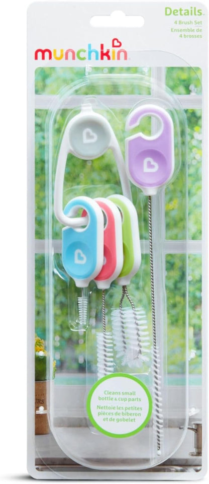 Munchkin® Details™ Bottle and Cup Cleaning Brush 4 Piece Set with Key Ring