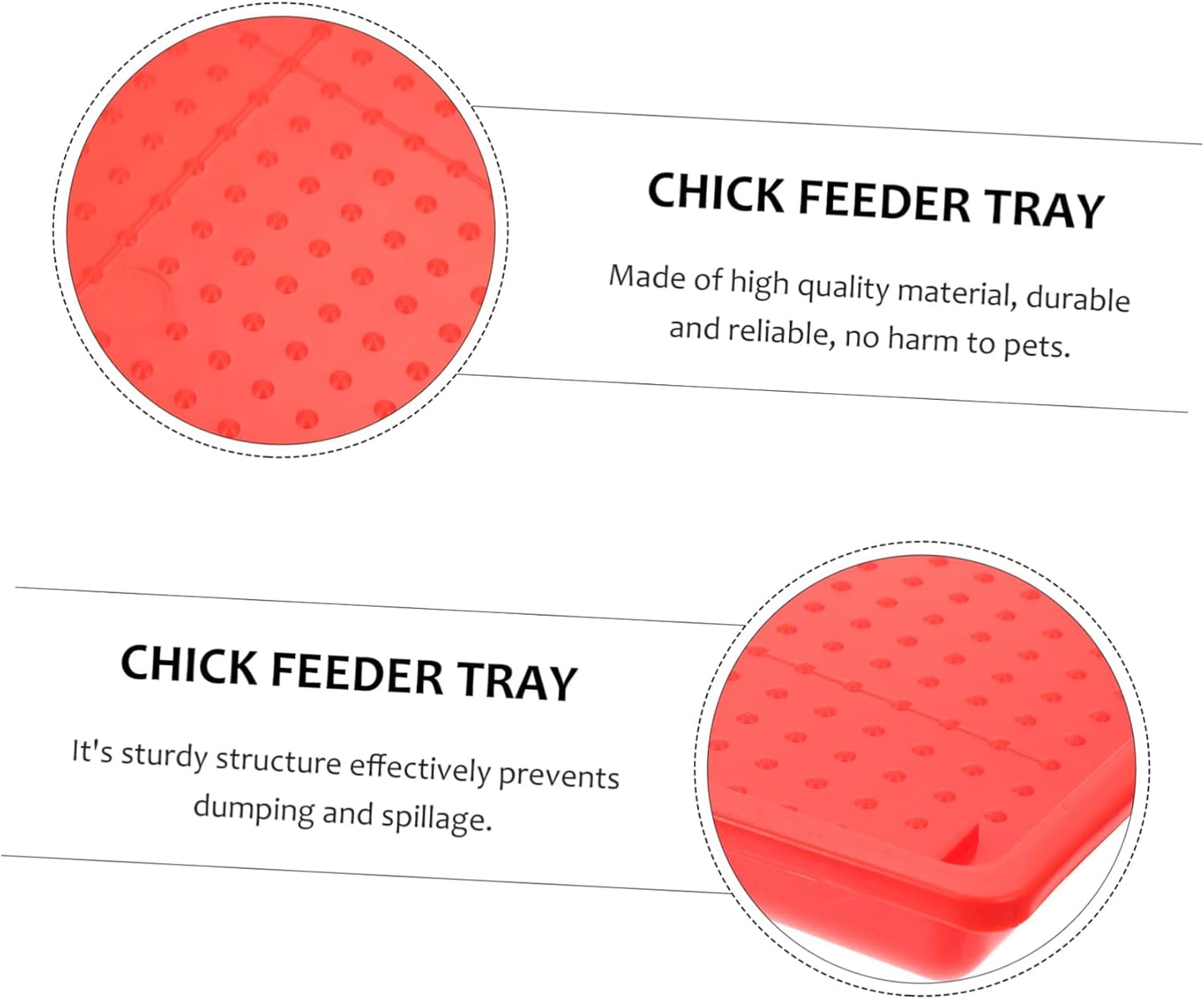 LOORGVEL Rectangle Feeding Tray for Chickens and Poultry Durable Food Holding Plate for Easy Feeding and Watering Lightweight and Corrosion Resistant Design