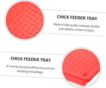 LOORGVEL Rectangle Feeding Tray for Chickens and Poultry Durable Food Holding Plate for Easy Feeding and Watering Lightweight and Corrosion Resistant Design