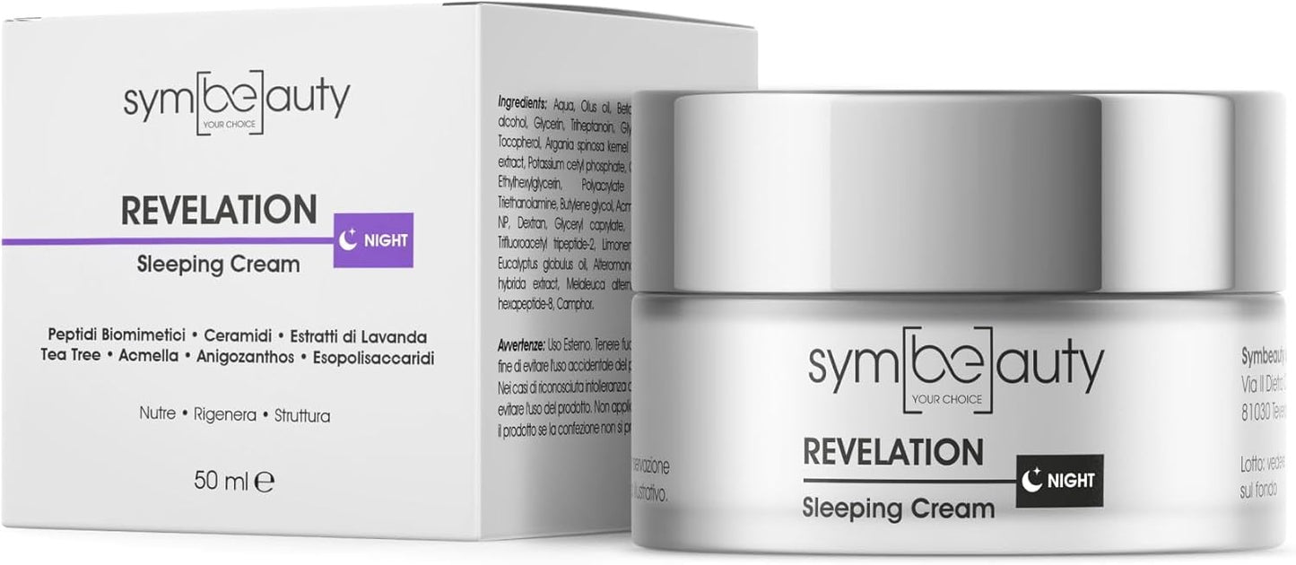 Revelation® Anti-Wrinkle Night Face Cream [Clinically Tested] Anti-Wrinkle Eye Cream with Ceramides, Peptides, Shea Butter, Tea Tree, Lavender - Wake Up Face Cream - 50