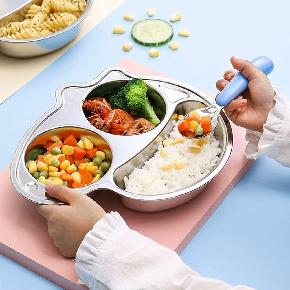 8 Pcs Toddler Spoons and Forks, Stainless Steel Toddler Utensils Kids Silverware Children's Safe Flatware Set Metal Cutlery Set with Round Handle, 4 x Safe Forks, 4 x Children Tablespoons
