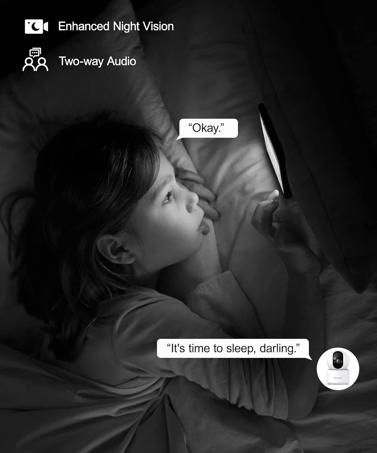 GALAYOU Indoor Security Camera 2K, Pet Camera, 360 Degree WiFi Home Security Camera for Baby/Elder/Nanny with Night Vision, Siren, 24/7 SD Card Storage, Compatible with Alexa and Google Assistant G2