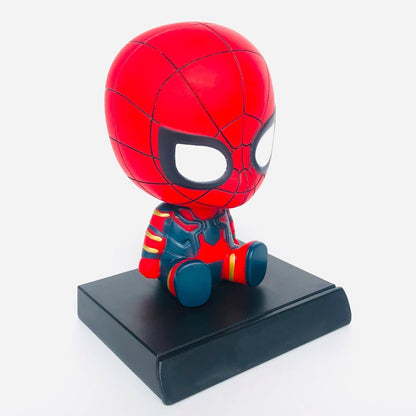 ITUBLE Bobbleheads Car Dashboard Decorations Cute Bobblehead Figures Dash Board Decor Auto Doll, Western Anime Car Ornaments Accessories Interior for Men Women with Phone Holder