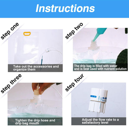 5 x 3.5L Drip Irrigation Bags with Adjustable Flow Automatic Plant Irrigation System Home Sprinkler Device for Indoor and Outdoor