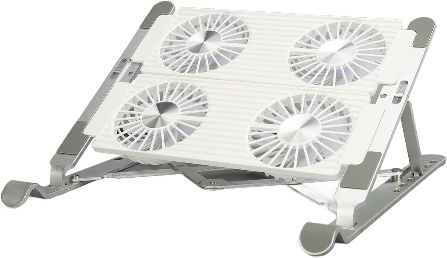 Laptop Stand with Cooling Fan, Foldable Portable Computer PC Notebook Gaming Laptop Fan, Ergonomic Design, Aluminum Alloy, Sturdy and Stable, for Laptops, Tablets, Projectors