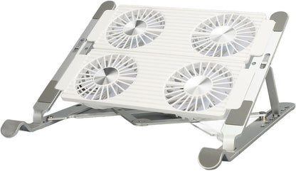Laptop Stand with Cooling Fan, Foldable Portable Computer PC Notebook Gaming Laptop Fan, Ergonomic Design, Aluminum Alloy, Sturdy and Stable, for Laptops, Tablets, Projectors