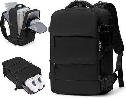 Pakembl Large Travel Backpack Vacuum Backpack for Women Men Laptop Backpack Carry On Backpack Casual Backpack Waterproof Backpack for 14/15.6/17inch Laptop with Shoes Compartment