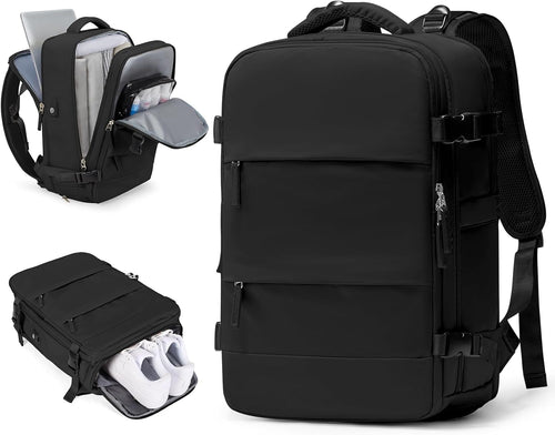 Pakembl Large Travel Backpack Vacuum Backpack for Women Men Laptop Backpack Carry On Backpack Casual Backpack Waterproof Backpack for 14/15.6/17inch Laptop with Shoes Compartment