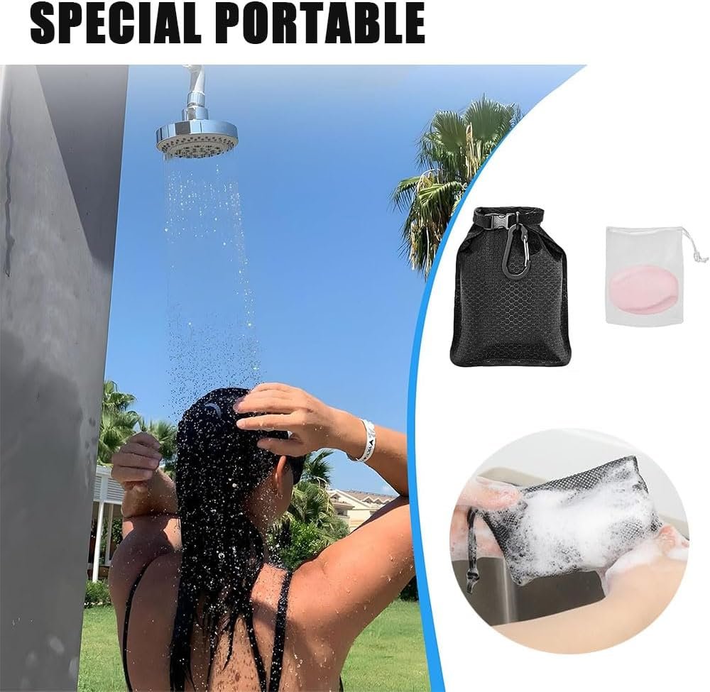 Travel Soap Bag - Waterproof, Leakproof Travel Soap Case,Quick Dry Bar Soap Pouch Travel Soap Container with Hanging Mesh Bag Shampoo Bars & Conditioner Bars, Gifts for Travel Camping Enthusiasts