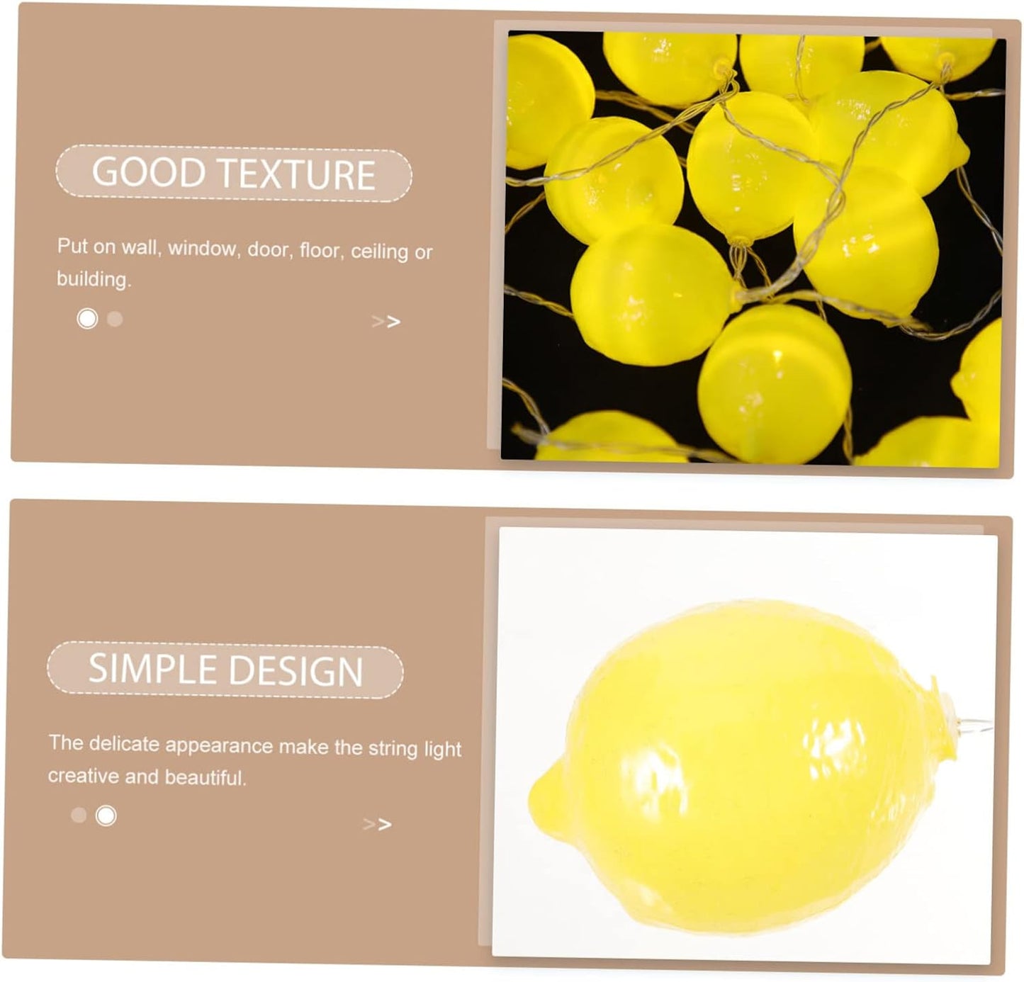 LIFKICH 1 String Lemon Shaped LED String Lights Battery Operated Indoor Hanging Lights for Weddings Parties and Home Decor for Ambience
