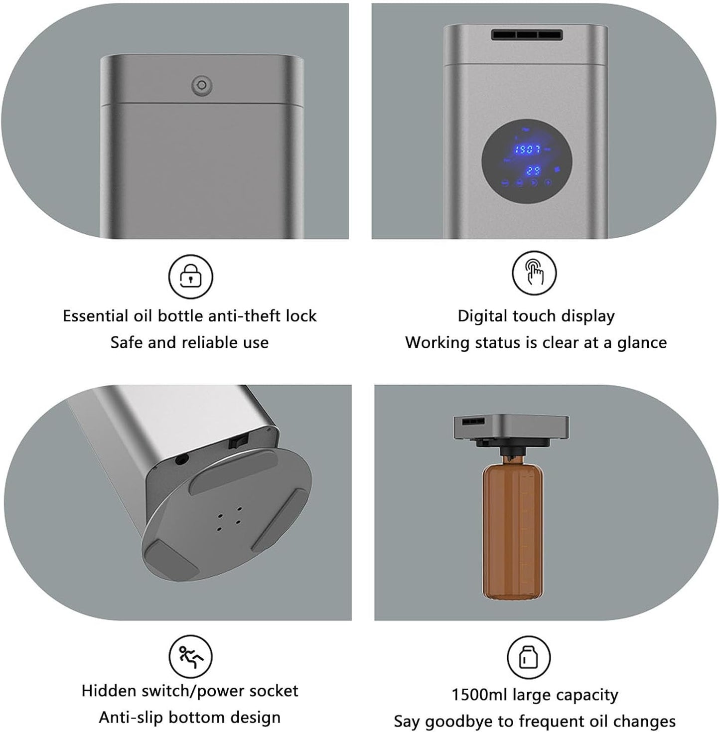 Scent Air Machine for Home 1500ml/0.39gal, Standing-Floor Waterless Fragrance Diffuser, Smart Control Aroma Diffuser,3000sq.ft Coverage,for Living Room, Office