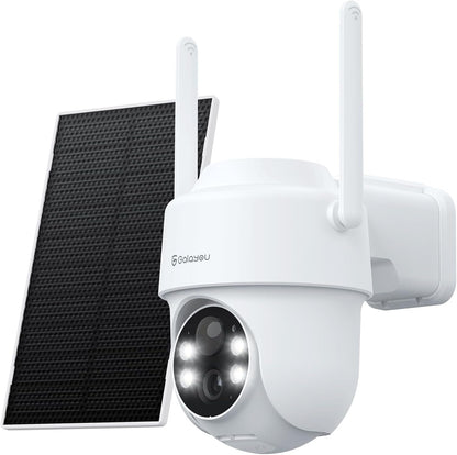 GALAYOU Solar Security Camera WiFi Wireless Outdoor, 360Â° PTZ Battery Powered Camera for Home with Color Night Vision, PIR Alert, 2-Way Audio, Compatible with Alexa/Google Home, R1