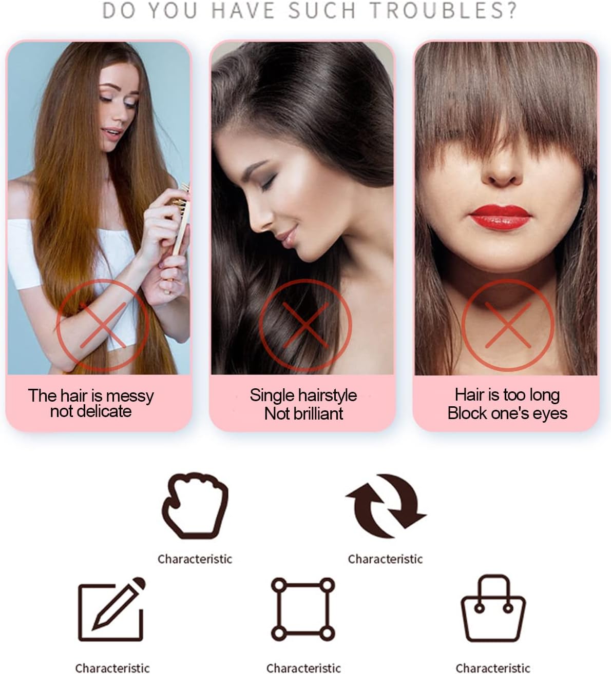 XPEX Set of 6 Women Hair Accessories Styling Tools Accessories DIY Hair Bands