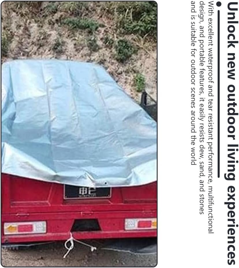 Multipurpose Camp Tarp, Portable Camping Mat, Lightweight Picnic Blanket with Stakes, Double-Sided Waterproof Coating, for Outdoor Picnics (240 X 290cm)