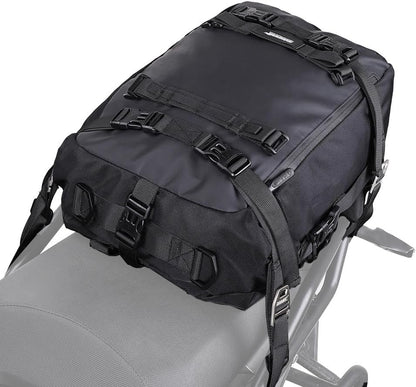 Rhinowalk Motorcycle Tail Bag 20L Waterproof Motor Pannier Bag Motor Travel Luggage Motorbike Rear Rack Trunk Storage Bag Professional Motorcycle Accessories-Black