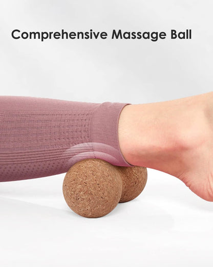 Cork Peanut Massage Ball, Peanut Double Lacrosse Massage Ball for Deep Tissue Muscle Massage, Myofascial Release, Trigger Points, Muscle Knots, and Yoga Therapy