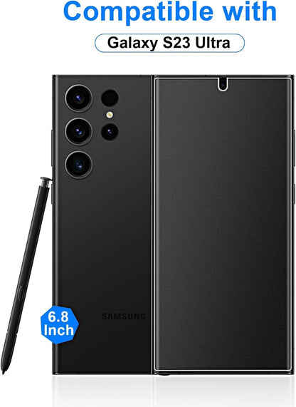 QUESPLE [2 Pack] for Samsung Galaxy S23 Ultra Anti-Glare Matte TPU Screen Protector 6.8 Inch, Smooth and Responsive Touch Screen Protector Film for Gamming, [Support Fingerprint Unlock] [Self-Healing] [Not Glass]