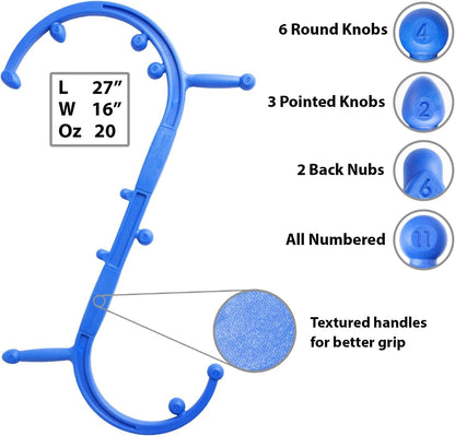 Body Back Buddy Elite – USA Made – Trigger Point Massage Tool, Shoulder Neck Back Handheld Self Massager, Manual Massage Cane, Hook, Muscle Knot Remover with Instructions, Patented