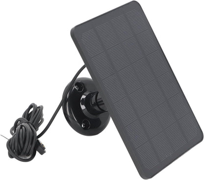 10W Solar Panel for Security Camera, 6V Waterproof Solar with 9.8ft Cable & 360° Adjustable Bracket, Solar Power Supply for Arlo Pro 3 for Pro 4 (Black)