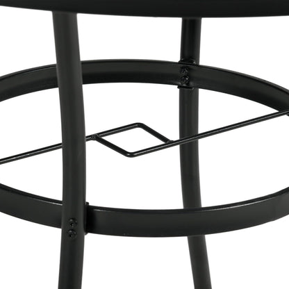 Outsunny 42" Round Outdoor Dining Table for 4 Persons, Metal Patio Dining Table with Umbrella Hole and Steel Frame for Backyard, Lawn, Balcony, Pool, Black
