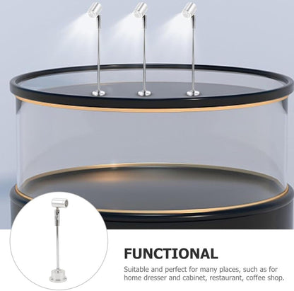 Led Mini Spotlight Cabinet Lamp, 1.6in Base Diameter Jewelry Showcase Standing Led Light for Painting (White Light)