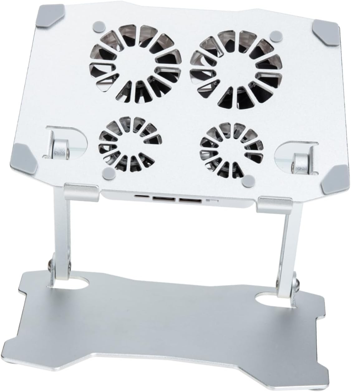 LABRIMP 4 Adjustable Laptop Cooling Stand with Silent Fans Height Angle Adjustable Laptop Holder for PC Tablet and More Dual USB Ports for Charging Sturdy Design