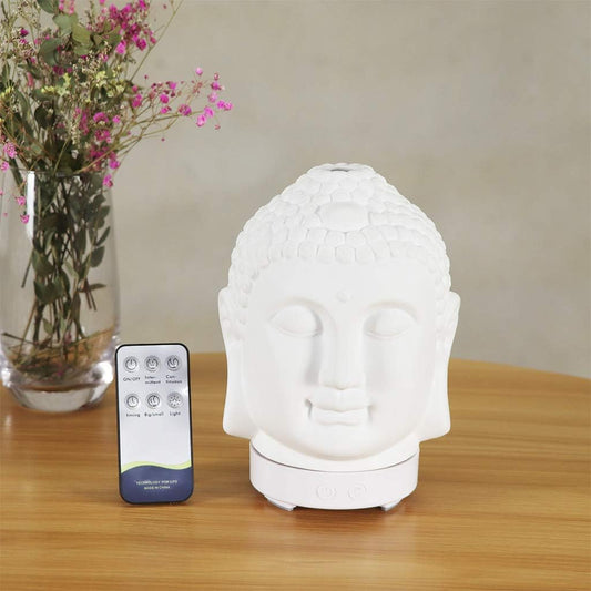 VOCD Buddha Head Aromatherapy Diffuser, Ultrasonic Cool Mist Essential Oil Diffuser, 7 Color Changed LED for Home, Office, Spa, Desktop, Car