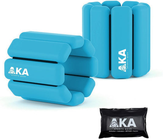 AKA Adjustable ((0-1LB) Durable Silicone Wrist Weights Bracelets Set Ankle & Wearable Weight for Fitness, Exercise, Walking, Jogging, Aerobics, Yoga.1 Pound Each, 2 Per Set